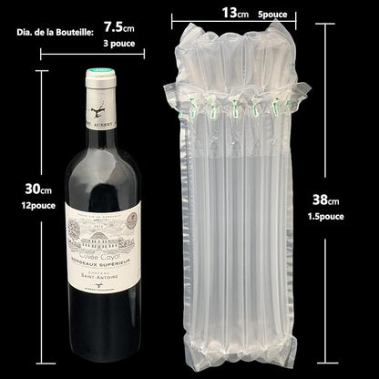 50 Pack Wine Bottle Protectors Inflatable Cushion Bags With Pump, Cushioning Wrap For Wine Bottles Airbag Packaging For Glass Bottles In Suitcase, Airplane, Express Delivery, Air Column Cushioning