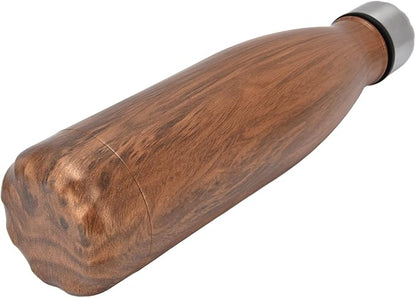 Thermal Flask, Water Bottles Durable Stainless Steel Double Wall Easy to for Camping Hiking Travel for School Outdoor Sports(Wood Grain)