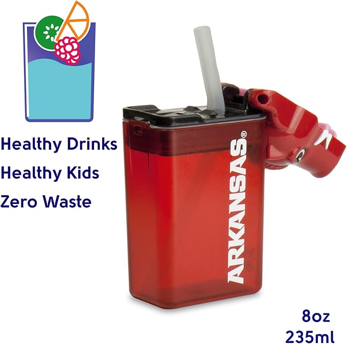 Reusable Water Bottle | Officially Licensed NCAA Sports Bottle |BPA Free | Dishwasher Safe | University of Arkansas | Razorback Officially Licensed NCAA - 8oz