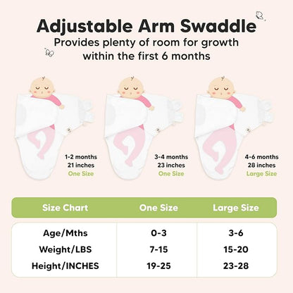 3-Pack Organic Baby Swaddle Sleep Sacks - Newborn Swaddle Sack, Ergonomic Baby Swaddles 0-6 Months, Swaddles for Newborns, Baby Sleep Sack, Baby Swaddle Blanket Wrap,Baby Essentials (Cloud Large)