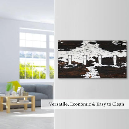 Western Farm Highland Cow Cowhide Quad Toggle Light Switch Cover Decorative 4 Gang Wall Plate Electrical Faceplate Switchplate for Farmhouse Bathroom Bedroom Living Room Decor