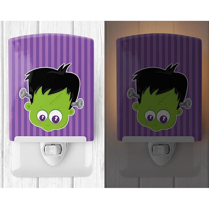 Caroline's Treasures BB8788CNL Halloween Frankenstein Ceramic Night Light Compact, UL-Certified, Ideal for Bedroom, Bathroom, Nursery, Hallway, Kitchen, 6x4x3, Multicolor