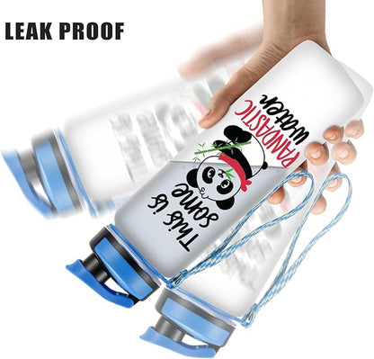 LEADO 32 oz 1 Liter Motivational Tracking Water Bottle with Times to Drink - This is Some Pandastic, Panda Gifts - Funny Mothers Day, Birthday Gifts for Women, Friends, Mom, Sister, Coworker