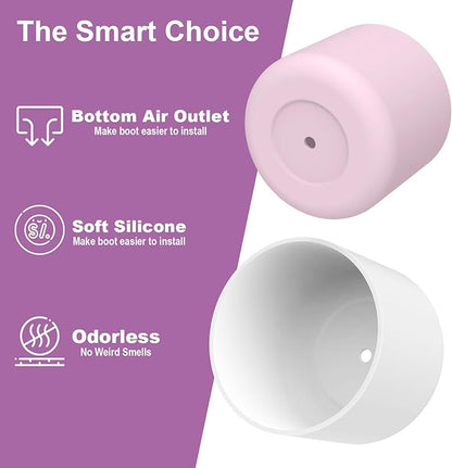 2PCS Silicone Water Bottle Boot for Owala 24oz 32oz 40oz, Anti-Slip Protective Sleeve Bottom Bumper Protector for FreeSip, Twist, and Flip Stainless Steel Water Bottles