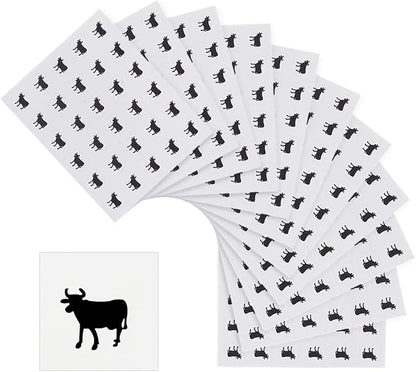OLYCRAFT 2400pcs Beef Black Meal Stickers 0.4 Inch Cow Wedding Meal Stickers Food Choice Sticker Kitchen Stickers Beef Wedding Meal Indicator Stickers Meal Stickers for Place Card Wedding Supplies