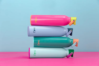 Swig Life 26oz Insulated Water Bottle with Straw & Flip + Sip Handle | Leak Proof, Dishwasher Safe, Cup Holder Friendly, Stainless Steel Water Bottle (Shell Yeah)