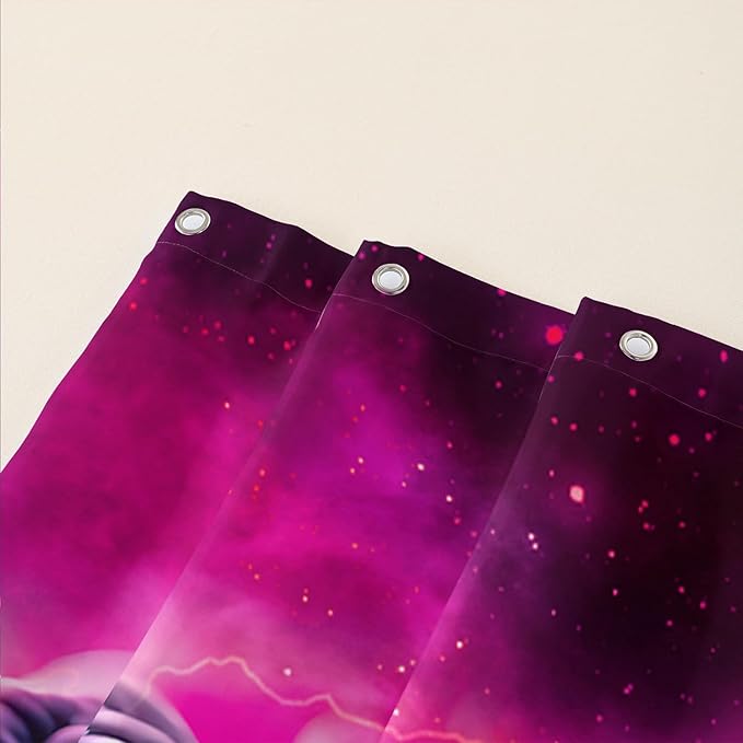 AILONEN 3D Black Panther Shower Curtain for Bathroom,Romantic Rose Smoky Leopard Printed Bath Curtain,Wildlife Cheetah Decoration Shower Curtain Waterproof 60" W*72" H