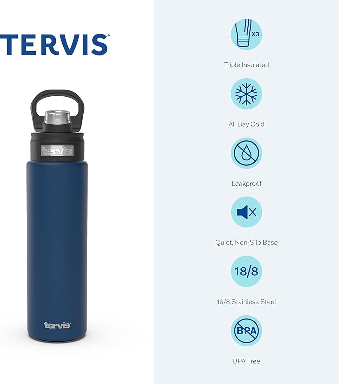 Tervis NFL Denver Broncos - All In Triple Walled Insulated Tumbler Travel Cup Keeps Drinks Cold, 24oz Wide Mouth Bottle, Stainless Steel