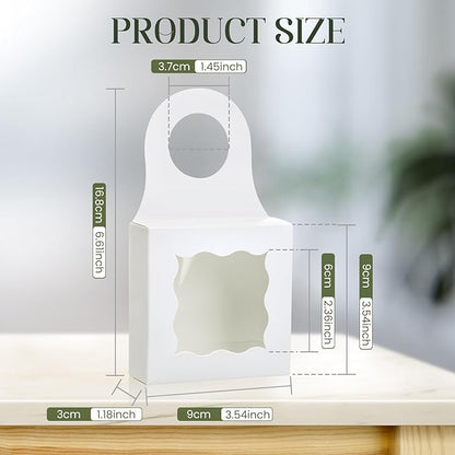 40PCS Wine Bottle Box with Window, Kraft Paper Wine Boxes for Gifts Hanging Wine Treat Box Mini Charcuterie Box Wine Champagne Bottles Gift Boxes Hanger Candy Box for Birthday Party Favor