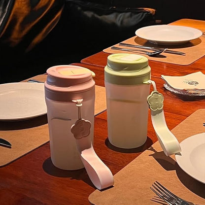 RhinoLife Premium Quality Motivational Blue Small Tiny Water Bottle with Straw Lid, BPA Free Tritan Plastic 18OZ (Moonlight Blue)