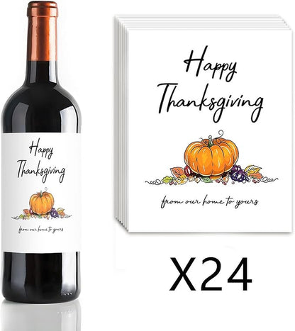 24Pcs Thanksgiving Wine Label Cheers Thanksgiving Wine Label Holiday Gift Champagne Label Wine bottle label Thanksgiving Gift Funny Gift.