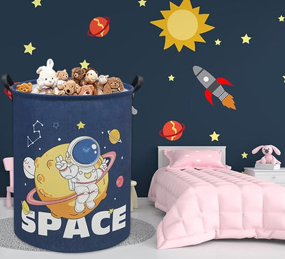 Astronaut Kids Laundry Basket Baby Hamper Space Astronaut Toy Storage Bin for Boys Room Decor Baby Nursery Hamper Gift Baskets for Bedroom Bathroom(Space Astronaut)