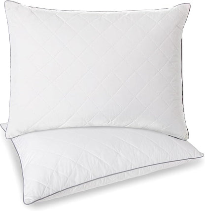 Airensky Goose Down Pillow, Bed Sleeping Hotel Collection Pillows Set of 2 King Size, 100% Organic Cotton Fabric, Breathable and Skin-Friendly for Back, Stomach or Side Sleepers (White, 20"x36")