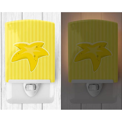 Caroline's Treasures BB8640CNL Starfish Ceramic Night Light Compact, UL-Certified, Ideal for Bedroom, Bathroom, Nursery, Hallway, Kitchen, 6x4x3, Multicolor