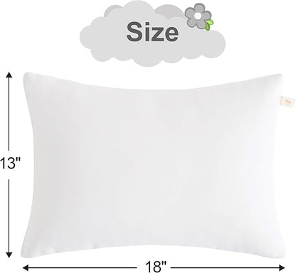 BEDSUM 2 Pack Pillows, 13"x18" Microfiber Pillows for Travel, Pets, Soft and Machine Washable Small Pillows for Neck, Wrist, and Knee Comfort, White