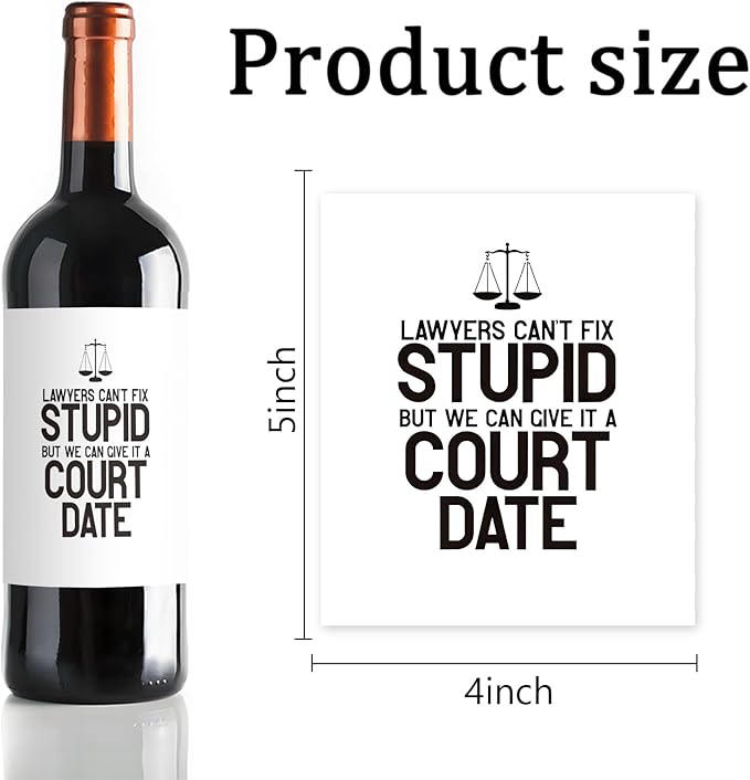 24 Pcs Lawyer Gifts Wine Labels Lawyer Graduation Wine Labels for Bottles Lawyer Appreciation Gifts Wine Bottle Stickers Gifts for Judge Paralegal Prosecutor
