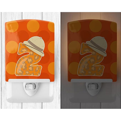 Caroline's Treasures BB9009CNL Zoo Month 2 Ceramic Night Light Compact, UL-Certified, Ideal for Bedroom, Bathroom, Nursery, Hallway, Kitchen, 6x4x3, Multicolor