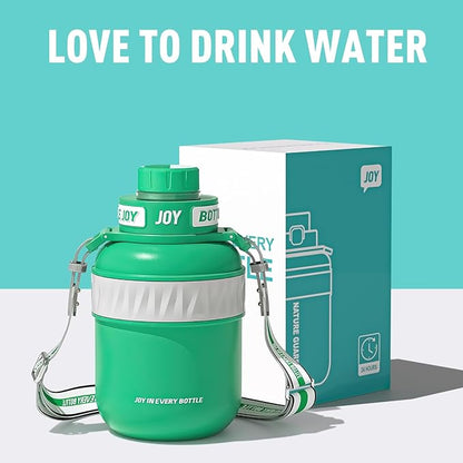 Stainless-Steel Water Bottle: Leakproof Lid, Perfect Sip, Double Insulated, Eco-Friendly, Dishwasher Safe & Stylish Strap (Sea Turtle, 32 oz)