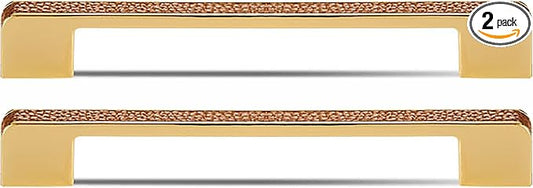 Leather Handle Brass Leather Handle Nordic Minimalist Style Handle Wardrobe Dressing Table Bedroom Living Room Kitchen Handle Hardware Furniture - 2 Pack (Brown, 128mm(5in))