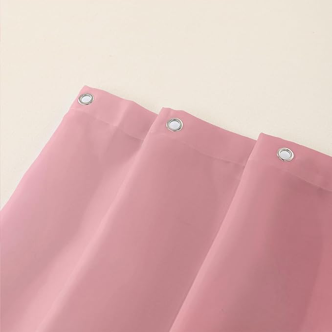 AILONEN Girls Pink Shower Curtain for Bathroom, Rose Flower and Cute Kawaii Dog Cat Pattern Bathroom Decor 72" W*78" H Bath Curtain Polyester Waterproof Shower Curtain with 12 Hooks