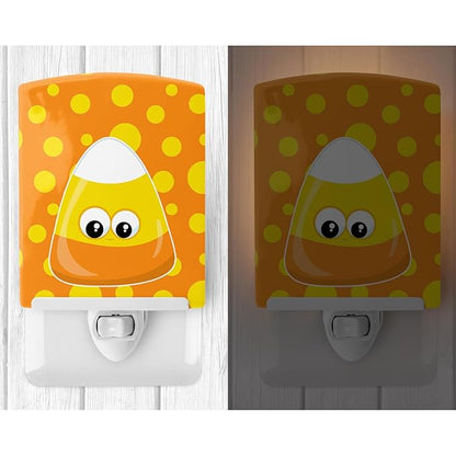 Caroline's Treasures BB8791CNL Halloween Candy Corn Ceramic Night Light Compact, UL-Certified, Ideal for Bedroom, Bathroom, Nursery, Hallway, Kitchen, 6x4x3, Multicolor
