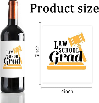 24 Pcs Lawyer Graduation Wine Labels Lawyer Gifts Wine Bottle Stickers Law Grad Wine Labels for Bottles Gifts for Judge Paralegal Prosecutor