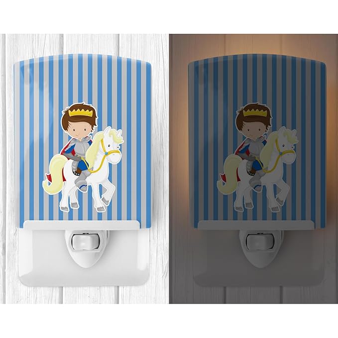 Caroline's Treasures BB8750CNL Brunette Boy Prince on Horse #2 Ceramic Night Light Compact, UL-Certified, Ideal for Bedroom, Bathroom, Nursery, Hallway, Kitchen, 6x4x3, Multicolor