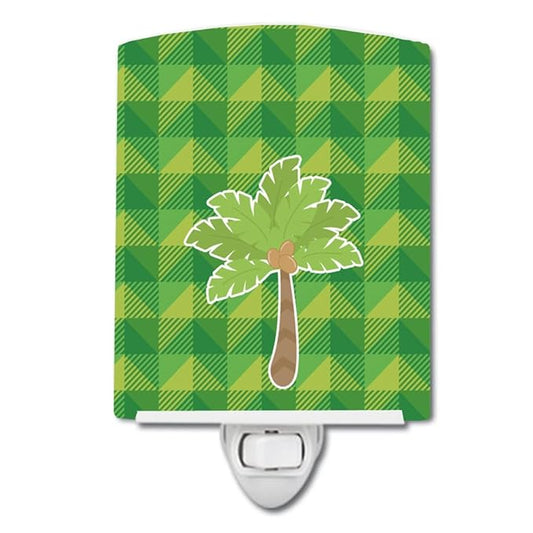 Caroline's Treasures BB7027CNL Palm Tree Ceramic Night Light Compact, UL-Certified, Ideal for Bedroom, Bathroom, Nursery, Hallway, Kitchen, 6x4x3, Multicolor