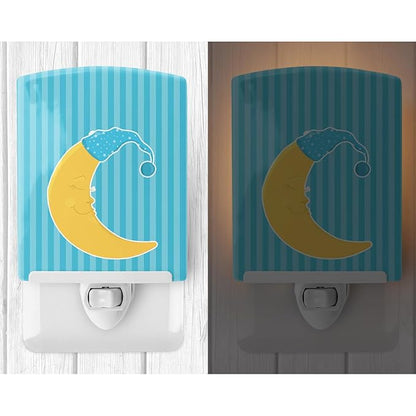 Caroline's Treasures BB8622CNL Baby Boy Moon Ceramic Night Light Compact, UL-Certified, Ideal for Bedroom, Bathroom, Nursery, Hallway, Kitchen, 6x4x3, Multicolor