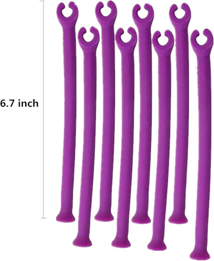 8 Pack Silicone Stemware Saver Flexible Stemware Holder Dishwasher Wine Glass Protector Tether Silicone Dishwasher Attachment Purple by PPX