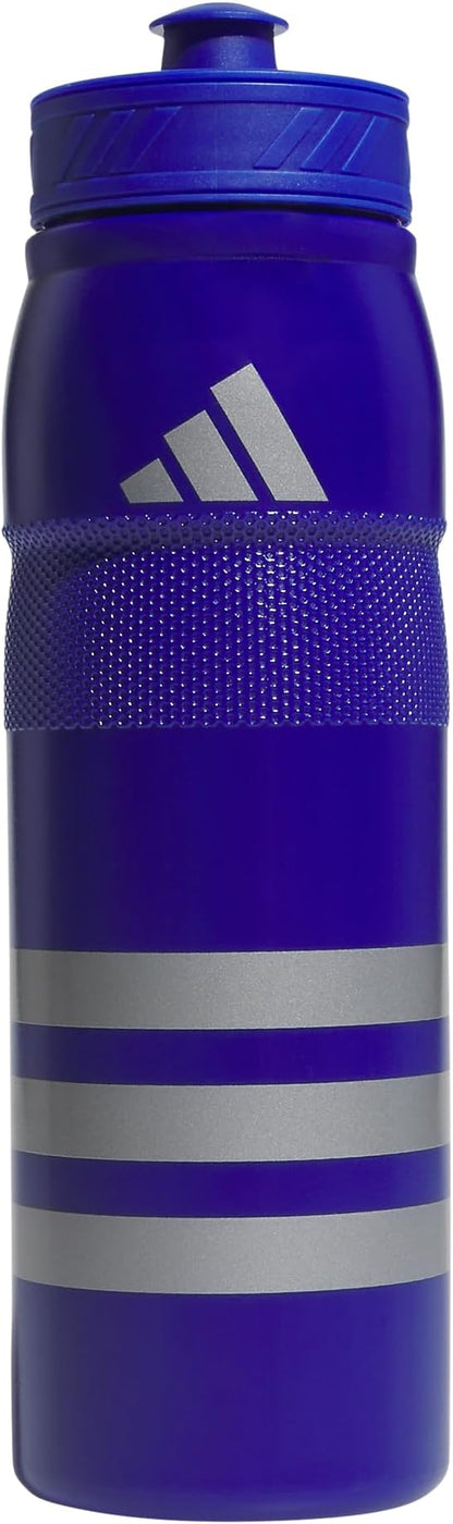 adidas 750 ML (28 oz) Stadium Refillable Plastic Sport Water Bottle, Bold Blue/Grey/Bold Blue, One Size