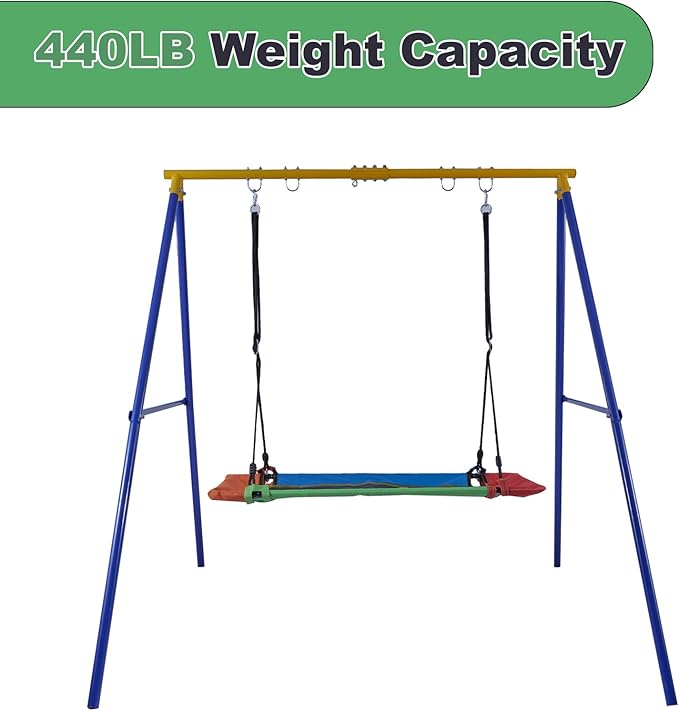60" Platform Swing Set, Waterproof Flying Swing Seat, 720lbs Weight Capacity, with Adjustable Hanging Straps, Swing Sets for Backyard, for Indoor and Outdoor Playground