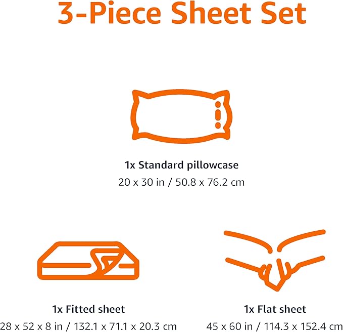 Amazon Basics Kid's Soft Easy-Wash Lightweight Microfiber 3-Piece Sheet Set, Toddler, Bright Aqua, Solid