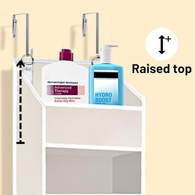 Over the Door Organizer 7 Tiers, No Tilt Closet Organizers and Storage for Bedroom, Weight Capacity of 50 lbs for Back of Door Organizers,Door Hanging Organizer for Closet,Diaper Organizer,Beige