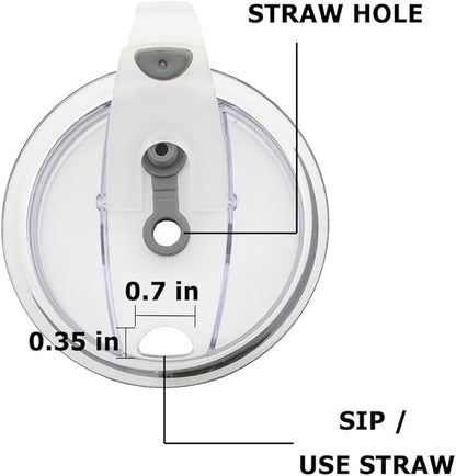 3 Packs Lids for 20oz Tumblers, CNYMANY Spill-proof Splash Resistant Straw-friendly Cover for Old Style Rtic, Ozark Trail 20 oz. Cups - Gray