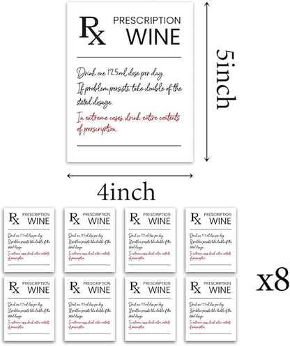 8 Pcs Pharmacist RX Wine Labels, Humor Pharmacist Retirement Appreciation Birthday Graduation Gifts for Women Men, Funny Pharmacy Technician Gift Wine Bottle Stickers Labels
