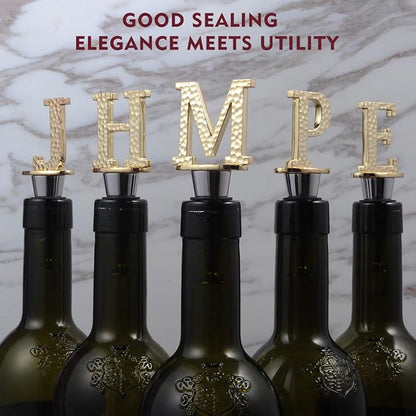 Miicol Wine Bottle Stopper, Prosecco Stopper, Gold Wine Stopper, Personalised Champagne Stopper, Initial Wine Stopper, Funny Prosecco Gift, Wine Lovers Gift, Kitchen Decor, Letter M