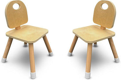 Set of 2 Wooden Kids Chairs for Home, Classroom, Preschool, Daycare, Playrooms (Ages 2+)