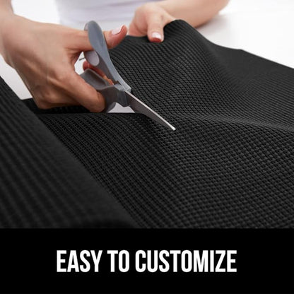 Gorilla Grip powerGRIP Drawer Shelf and Cabinet Liner, Thick Strong Hold, Non-Adhesive Liners Protect Kitchen Cabinets and Cupboard, Bathroom Drawers, Easy Install, Breathable Mat, 20" x20', Black