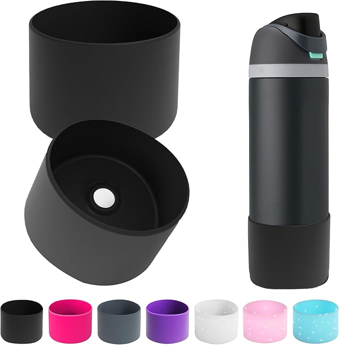 2PCS Silicone Water Bottle Boot for Owala 24oz 32oz 40oz,Anti-Slip Protective Sleeve Bottom Bumper Protector for FreeSip, Twist, and Flip Water Bottles