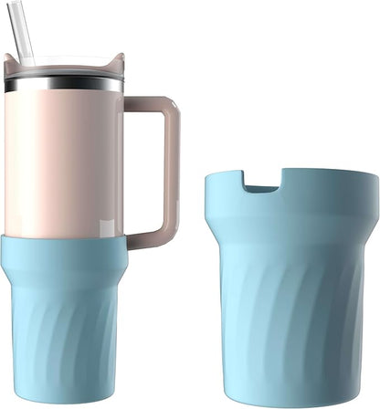 40oz Cup Accessories, Silicone Boot for 40oz Tumbler, Bottom Protector Cup Boot, Water Bottle Holder（Silicone Blue）