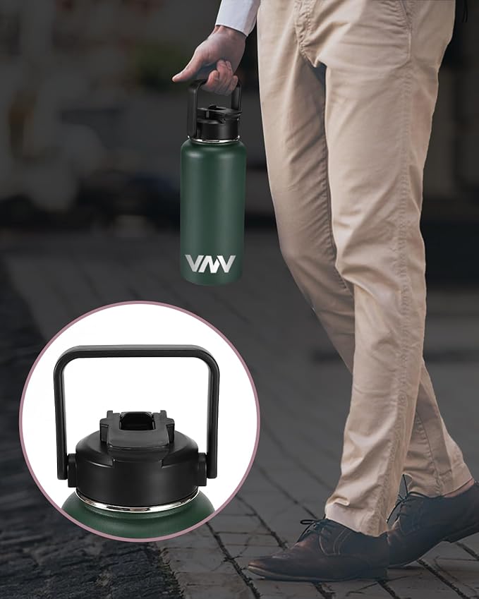 VNV 32 Oz Insulated Water Bottle, Stainless Steel Vacuum Double Wall Insulated Thermos, Leak Proof Travel Mug with Straw Lid, for Home and Outdoor