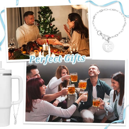 AHANDMAKER 26 PCS Letter Charm For Cups Water Bottle Charms Accessories Name ID Initial Letter Handle Personalized Charm for Stanley Tumbler Cup