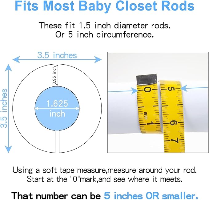 9pcs Closet Dividers Baby Clothes Organizers from Newborn to Toddler and,Applicable to Nursery Baby Clothes Size Age Dividers Fits 1.5" Rod