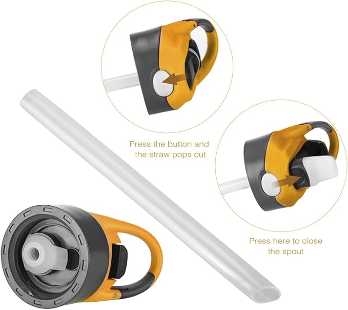 mountop Kids Water Bottle with Silicone Straw and Handle, Easy Use for Girls and Boys, BPA-free Water Bottle for Kids 14oz 400ml