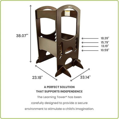 Little Partners® Kids Learning Tower® Toddler Tower, Adjustable Height Kitchen Step Stool for Toddlers, Encourages Learning, Independence and Engagement (Espresso)
