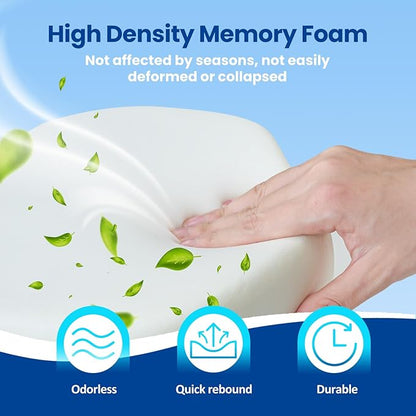 Arts wish Memory Foam Cervical Pillow for Pain Relief, Breathable Ergonomic Bed Pillow with Cooling Pillowcase, Cervical Neck Pillow for Side Back Stomach Sleepers