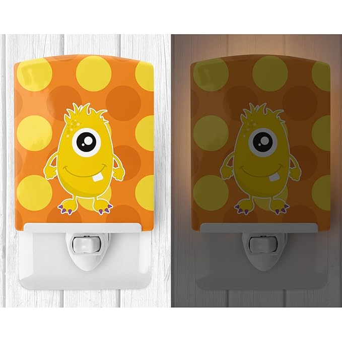 Caroline's Treasures BB8849CNL Monster Gold Ceramic Night Light Compact, UL-Certified, Ideal for Bedroom, Bathroom, Nursery, Hallway, Kitchen, 6x4x3, Multicolor