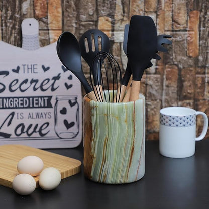 Marble Wine Chiller- Premium Wine Chiller Bucket- Perfect Wine Bottle Chiller- Keep Your Champagne Chiller and Safe- Easily Holds 750ml Bottle - Wine Cooler (Onyx Green)