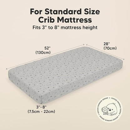 2-Pack Organic Crib Sheets for Boys, Girls - Jersey Fitted Crib Sheet, Baby Crib Sheets Neutral, Crib Mattress Sheet, Cotton Crib Sheets, Breathable Crib Sheet, Baby Mattress Sheets (Woodland)